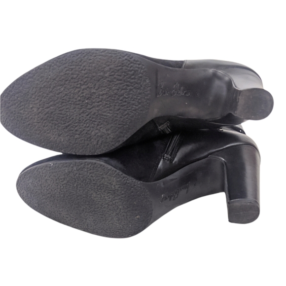 Sam Edelman Shaleigh Leather Ankle Boots 10 Black Booties Block Heel - Picture 14 of 16